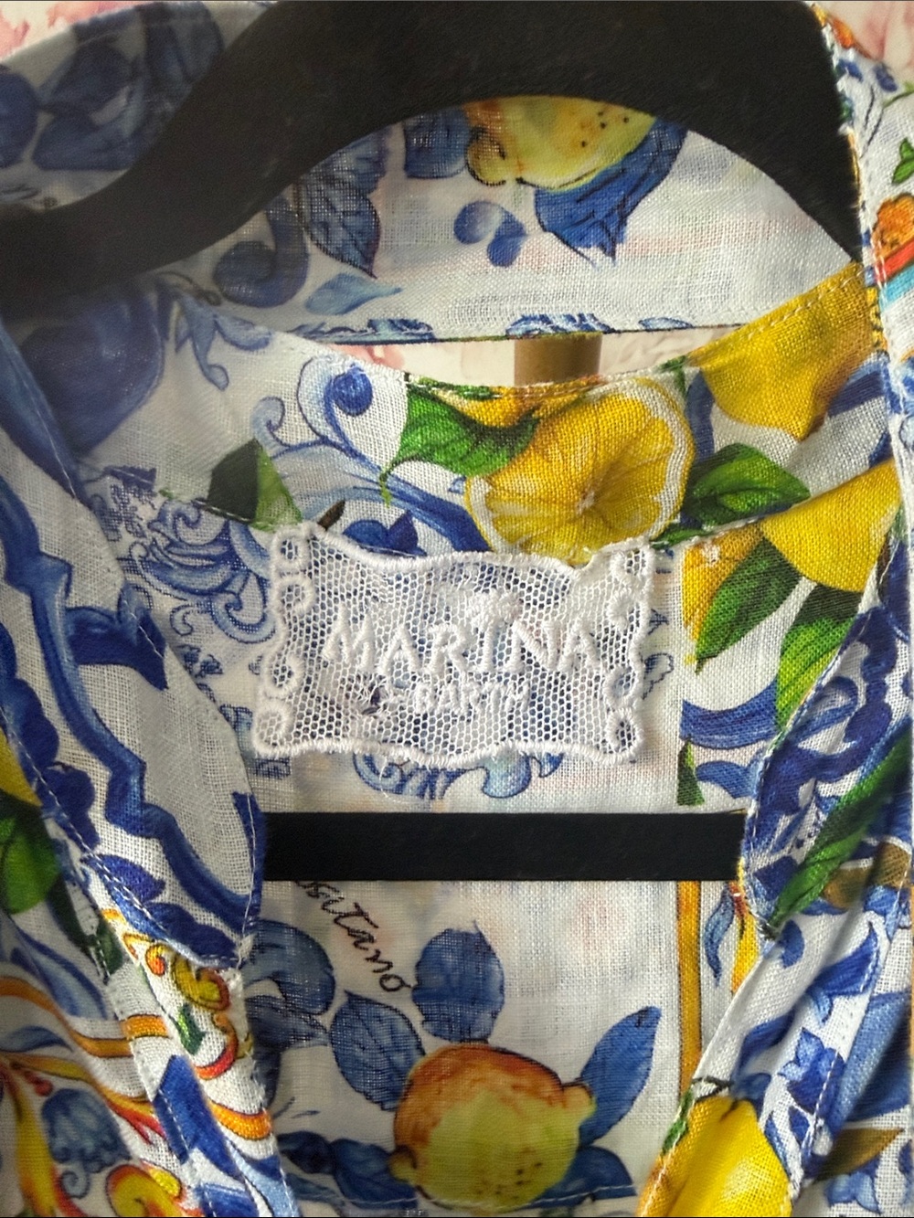 EUC Marina St Barth POSITANO DRESS NEREA Lemons 100% Linen $675 - Picture 4 of 6
